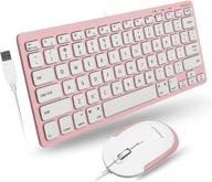 💖 pink keyboard and mouse combo set for mac and pc - macally small usb wired keyboard and mouse - enhance aesthetics and save space - 78 keys mac keyboard with silent buttons logo