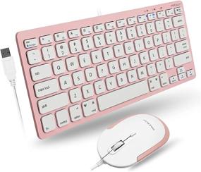 img 4 attached to 💖 Pink Keyboard and Mouse Combo Set for Mac and PC - Macally Small USB Wired Keyboard and Mouse - Enhance Aesthetics and Save Space - 78 Keys Mac Keyboard with Silent Buttons