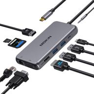 🔌 10-in-1 usb c hub type c multiport adapter for macbook pro/air and windows type c laptops - hdmi, ethernet, vga, pd port, 3x usb 3.0, sd/tf card reader, mic/audio логотип