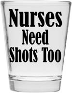 🥃 nurse shot glass - celebrate nurses with shots! perfect rn gift for female and male nurse's day or graduation. affordable and hilarious gift under $10! logo