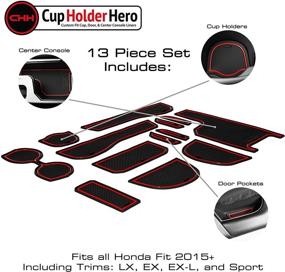 img 2 attached to CupHolderHero Fits Honda Fit Accessories 2015-2020 Premium Custom Interior Non-Slip Anti Dust Cup Holder Inserts