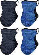 🧣 4-pack neck gaiter face coverings with ear hangers | non-slip & breathable | uv protection balaclava-style headwear logo