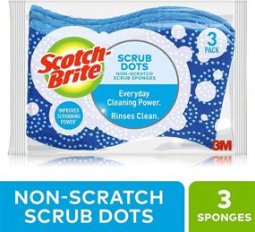 img 3 attached to 🧽 Non-Scratch Scrubbing Sponge by Scotch-Brite Scrub Dots - Ideal for Dishwashing and Kitchen Tasks - Pack of 3 Scrub Sponges