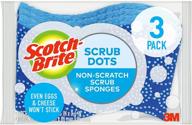 🧽 non-scratch scrubbing sponge by scotch-brite scrub dots - ideal for dishwashing and kitchen tasks - pack of 3 scrub sponges logo