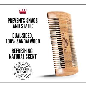 img 2 attached to 🧔 Cremo Highly Effective 100% Sandalwood Dual-Sided Beard Comb - Static-Free, Gentle on Facial Hair with No Pulling or Snagging