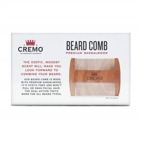 img 1 attached to 🧔 Cremo Highly Effective 100% Sandalwood Dual-Sided Beard Comb - Static-Free, Gentle on Facial Hair with No Pulling or Snagging