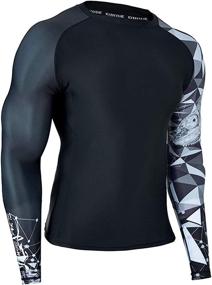img 3 attached to 💪 ADOREISM Compression Long Sleeve Rash Guard Swim Shirt UPF 50+ MMA BJJ Quick-Dry