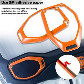 img 2 attached to 🚗 Enhance your Jeep Wrangler JL JLU & Gladiator JT with Bonbo Orange Car Inner Roof Speaker Cover Trim Interior Accessories Decor Ring 2PCS (2018-2021)