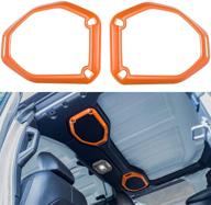 🚗 enhance your jeep wrangler jl jlu & gladiator jt with bonbo orange car inner roof speaker cover trim interior accessories decor ring 2pcs (2018-2021) logo