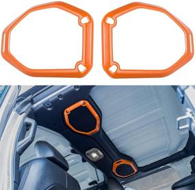 img 4 attached to 🚗 Enhance your Jeep Wrangler JL JLU & Gladiator JT with Bonbo Orange Car Inner Roof Speaker Cover Trim Interior Accessories Decor Ring 2PCS (2018-2021)