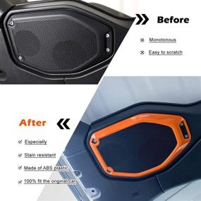 img 1 attached to 🚗 Enhance your Jeep Wrangler JL JLU & Gladiator JT with Bonbo Orange Car Inner Roof Speaker Cover Trim Interior Accessories Decor Ring 2PCS (2018-2021)