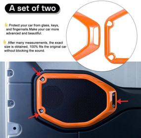 img 3 attached to 🚗 Enhance your Jeep Wrangler JL JLU & Gladiator JT with Bonbo Orange Car Inner Roof Speaker Cover Trim Interior Accessories Decor Ring 2PCS (2018-2021)