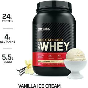 img 3 attached to Vanilla Ice Cream Optimum Nutrition Gold Standard 100% Whey Protein Powder - 2 Pound (Packaging May Vary)