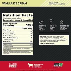 img 2 attached to Vanilla Ice Cream Optimum Nutrition Gold Standard 100% Whey Protein Powder - 2 Pound (Packaging May Vary)