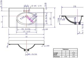 img 2 attached to 💎 586198 Cultured Marble Vanity Top with Integrated Oval Bowl, Solid White/Centerset, Packaging Reinforcement