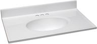 💎 586198 cultured marble vanity top with integrated oval bowl, solid white/centerset, packaging reinforcement logo