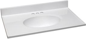 img 4 attached to 💎 586198 Cultured Marble Vanity Top with Integrated Oval Bowl, Solid White/Centerset, Packaging Reinforcement