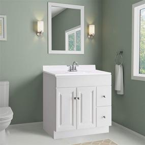 img 3 attached to 💎 586198 Cultured Marble Vanity Top with Integrated Oval Bowl, Solid White/Centerset, Packaging Reinforcement