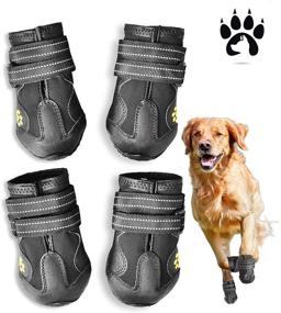 img 4 attached to 🐾 Easiestsuck Dog Boots: Waterproof Snow Boots for Medium to Large Dogs with Adjustable Fit and Anti-Slip Sole