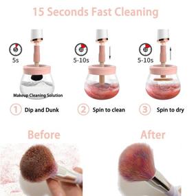 img 3 attached to 💗 Efficient Electric Makeup Brush Cleaner: Upgraded Spinning Dryer, Super-Fast, Battery Operated, Pink