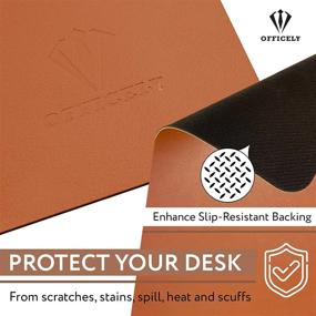 img 1 attached to 📚 Premium Large Leather Desk Mats - Heat Resistant, Waterproof & Anti-Skid - Ideal for Gaming, Writing, and Home Office Work - Brown, Size 17X36