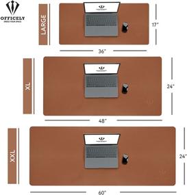 img 2 attached to 📚 Premium Large Leather Desk Mats - Heat Resistant, Waterproof & Anti-Skid - Ideal for Gaming, Writing, and Home Office Work - Brown, Size 17X36