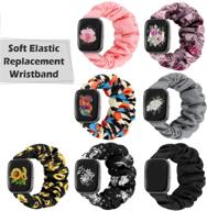 fitbit versa scrunchie watch bands - 7pack m, soft fabric elastic replacement wristbands for women, compatible with versa/versa 2/versa lite & special edition, perfect birthday gifts logo