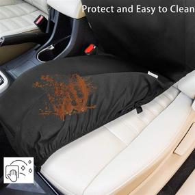 img 1 attached to 🚗 Water-Repellent Car Front Seat Covers - Universal Fit, Airbag Compatible - Magiona Black 1 Pair