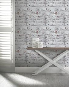 img 3 attached to 🏢 Arthouse White Painted Brick Wallpaper - Photographic Design - 3D Urban Loft Effect - Ideal for Living Spaces & Feature Walls - Paste The Paper - Easy to Hang Wallpaper Roll 671100