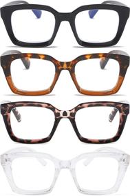 img 4 attached to 👓 Stylish 2 Pack Retro Oversized Reading Glasses for Women and Men – Oprah Style Computer Readers