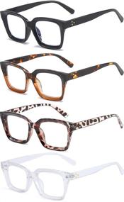 img 3 attached to 👓 Stylish 2 Pack Retro Oversized Reading Glasses for Women and Men – Oprah Style Computer Readers