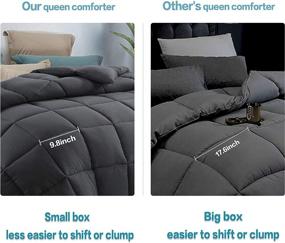 img 3 attached to 🛏️ COTTONHOUSE Queen/Full Size Lightweight All Season Comforter - Grey