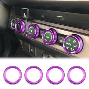 img 1 attached to For Toyota Tacoma Accessories Air Conditioner AUTO Switch CD Button Knob Cover Decor Trim Compatible With Toyota Tacoma 2016-2020 (Purple)