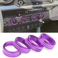 for toyota tacoma accessories air conditioner auto switch cd button knob cover decor trim compatible with toyota tacoma 2016-2020 (purple) logo