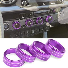 img 4 attached to For Toyota Tacoma Accessories Air Conditioner AUTO Switch CD Button Knob Cover Decor Trim Compatible With Toyota Tacoma 2016-2020 (Purple)