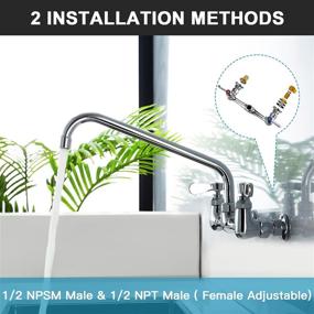 img 1 attached to 💦 Enhance Efficiency with Favorpo 8 Inches Center Wall Mount Faucet for Kitchen Laundry Room & Restaurant"