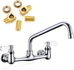 img 4 attached to 💦 Enhance Efficiency with Favorpo 8 Inches Center Wall Mount Faucet for Kitchen Laundry Room & Restaurant"