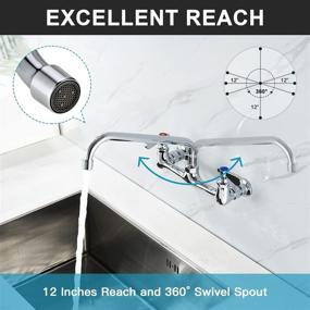 img 3 attached to 💦 Enhance Efficiency with Favorpo 8 Inches Center Wall Mount Faucet for Kitchen Laundry Room & Restaurant"