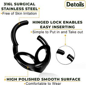 img 1 attached to 316L Surgical Steel Alien Hinged Segment Nose Hoop Ring - Big Gauges Piercing for Cartilage, Helix, Septum, Tragus - Anodized Jewelry