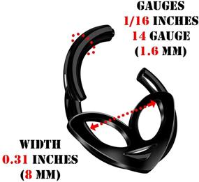 img 2 attached to 316L Surgical Steel Alien Hinged Segment Nose Hoop Ring - Big Gauges Piercing for Cartilage, Helix, Septum, Tragus - Anodized Jewelry