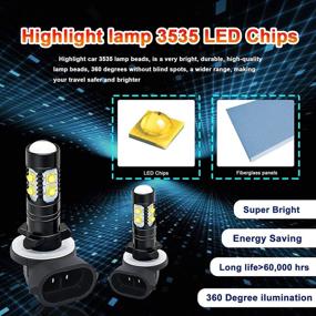 img 3 attached to 🔦 Лампочка CIIHON 881 LED для противотуманных фар 886 896 50 Вт 3535SMD белая 6000K 1600 люмен ДРЛ противотуманные фары 894 862 888 - набор из 2 штук