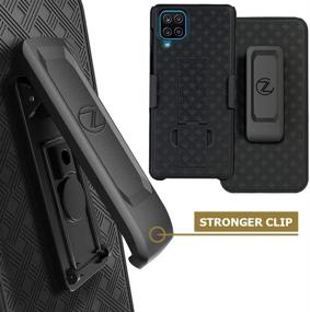 img 3 attached to 📱 ZASE Samsung Galaxy A12 Holster Belt Clip Case: The Ultimate Tough Super Slim Rugged Protective Cover for Galaxy A12 6.5 inch 2021 (Black Holster Combo Case)