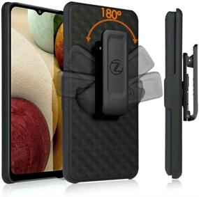 img 1 attached to 📱 ZASE Samsung Galaxy A12 Holster Belt Clip Case: The Ultimate Tough Super Slim Rugged Protective Cover for Galaxy A12 6.5 inch 2021 (Black Holster Combo Case)