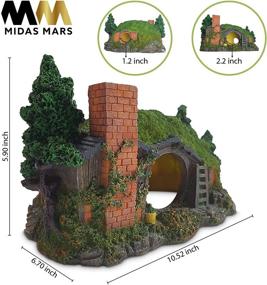 img 3 attached to 🏰 MIDAS MARS Hobbit House Fish Tank Decor – Medium Resin Cave Aquarium Ornament with Unique Air Bubbles – No Color Peel – Perfect for Snake or Betta Fish Tank Decorations