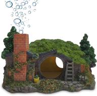 🏰 midas mars hobbit house fish tank decor – medium resin cave aquarium ornament with unique air bubbles – no color peel – perfect for snake or betta fish tank decorations логотип