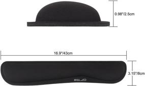 img 1 attached to 🖥️ ELZO Ergonomic Keyboard Wrist Rest Pad Support with Memory Foam Padding, Nonslip Rubber Base for PC Computer Laptop Mac