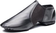 🩰 affordable soft-soled black leather jazz dance shoes: ideal for practice and ballroom dancing; unisex for kids, men, and women logo