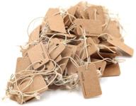 📇 preamer 100pcs 0.9" jewelry craft price tags kraft paper label cards with elastic rope - perfect for jewelry and crafts! logo