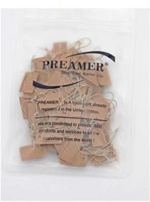 img 1 attached to 📇 Preamer 100pcs 0.9" Jewelry Craft Price Tags Kraft Paper Label Cards with Elastic Rope - Perfect for Jewelry and Crafts!