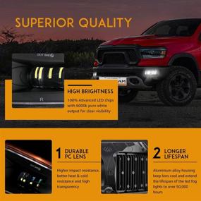 img 3 attached to 🚗 Auxbeam LED туманные фары для Dodge Ram 1500/2500/3500 2009-2018, черные 2 шт. с кронштейном